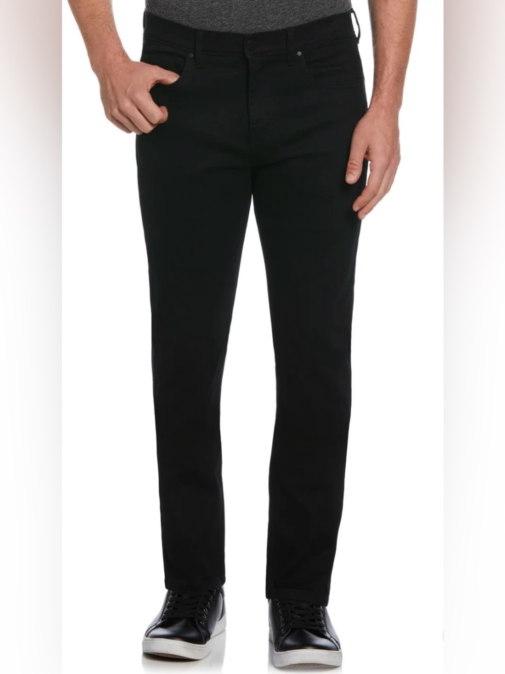 Perry Ellis Men’s Slim Fit Black Rinse 5-Pocket Denim Jeans